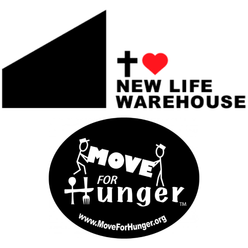 Golden Movers Charities Logos of New Life Movement and Move For Hunger, Golden Movers' Charities
