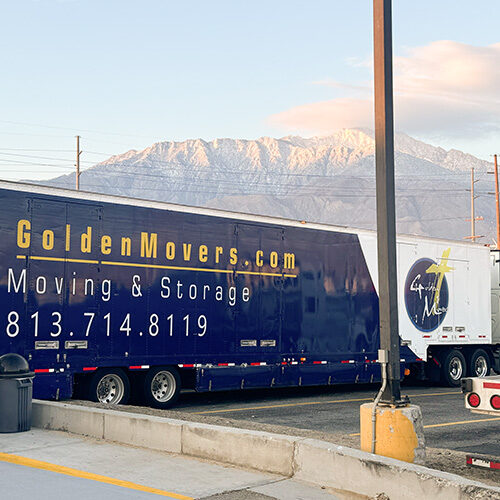 Moving Company Servicing Florida Truck of Florida-based Moving Company with Mountain in the Background