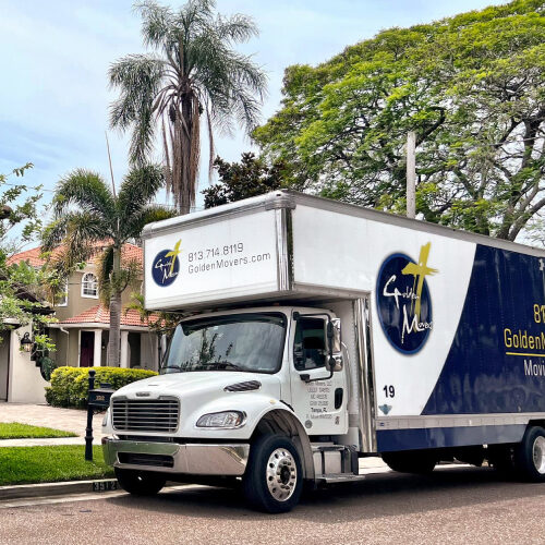 Moving Company Truck On The Way To Avila FL