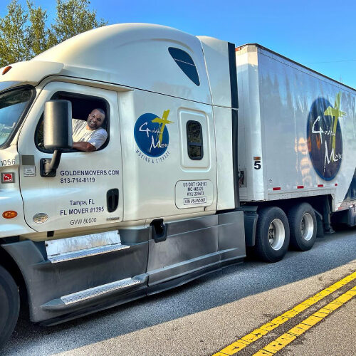 Moving Company Employee Driving a Truck to Brandon Florida