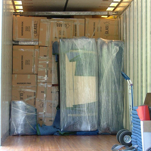 Moving Company Truck Bound For Cheval Florida Full of Boxes and Furniture