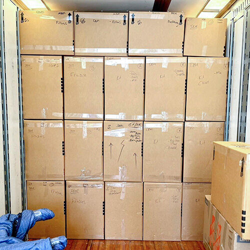 Moving and Storage Company Tampa Florida Storage Boxes Inside a Truck of a Moving Company in Tampa FL