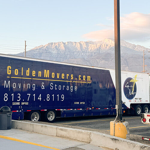 Residential Long Distance Moving Company Tampa FL Huge Truck of Residential Moving Company on a Long Distance Move From Tampa Florida